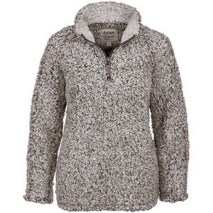 Dylan Charcoal Gray Frosty Tipped Stadium Sherpa Pullover Size Small